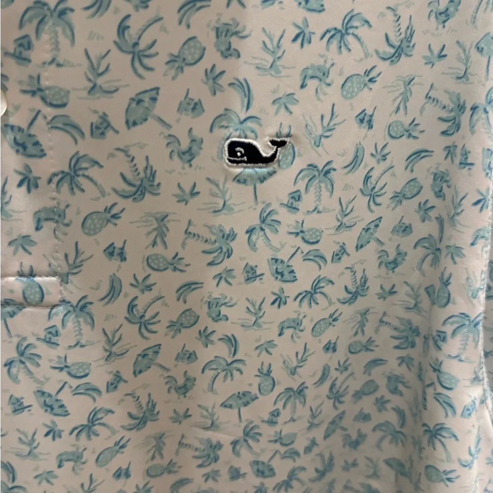 Vineyard Vines Boys Light Blue Palm Polo - Picture 3 of 4